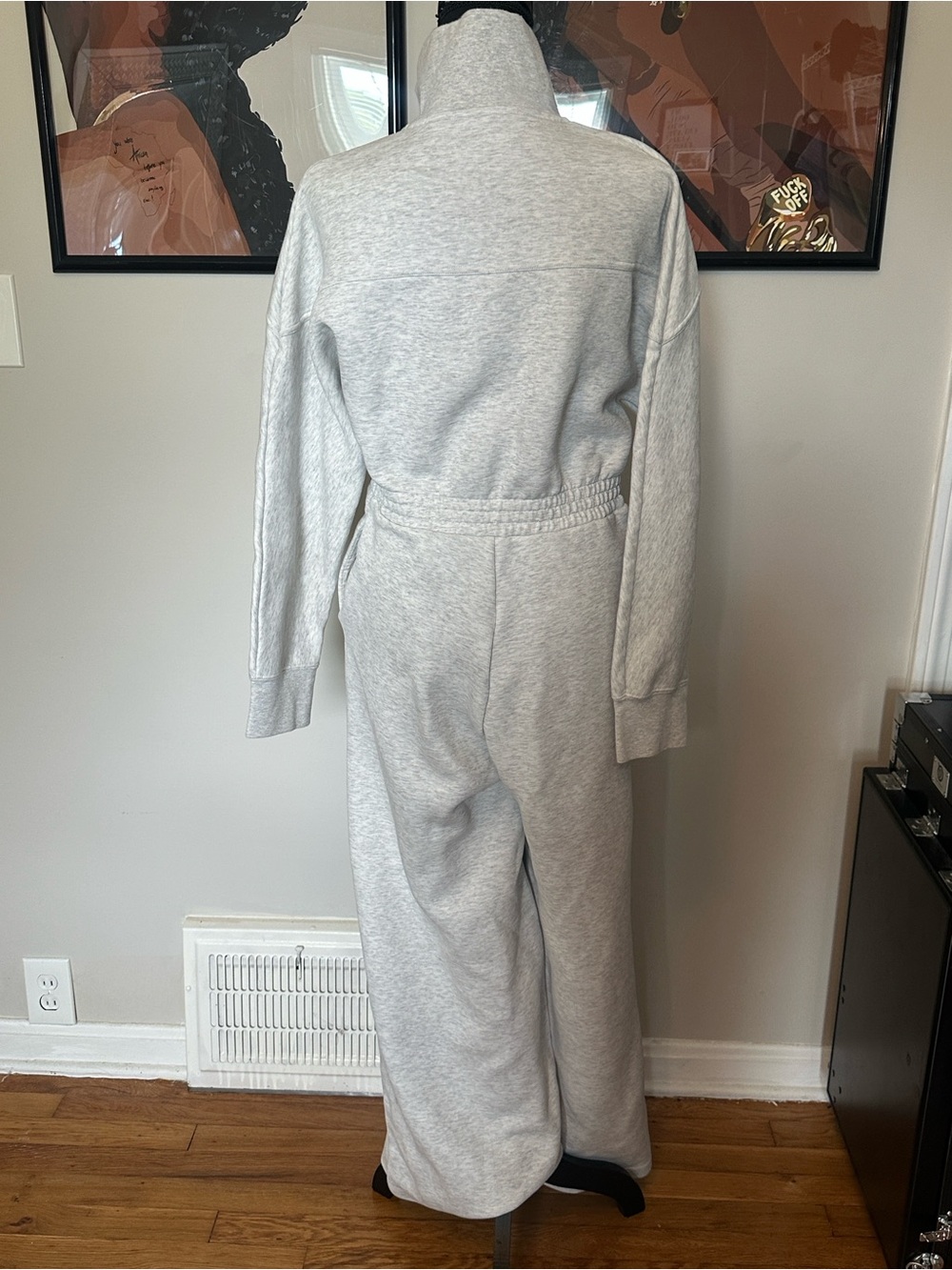 Nike Women's tech heather Gray Zip-Up Jumpsuit - Picture 3 of 4